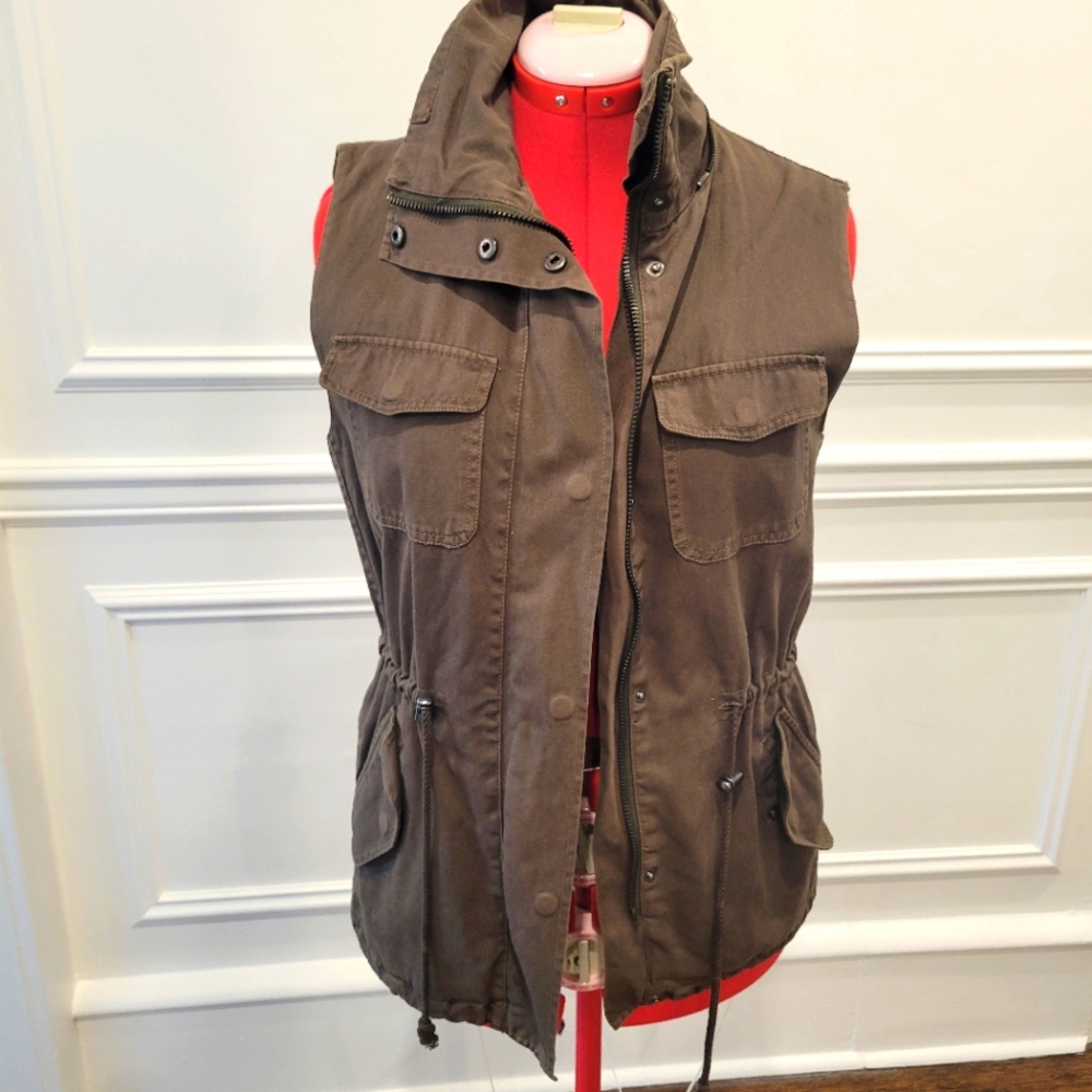 Velvet by Graham and Spencer olive green vest.